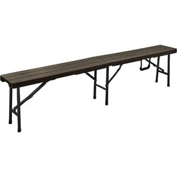 Παγκάκι Catering Velco Rattan Πτυσσόμενο Καφέ/Μαύρο 31-33743
