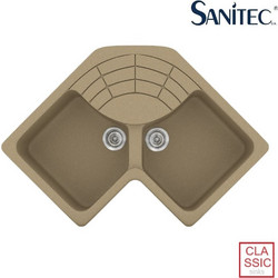 Sanitec Classic 310 Επικαθήμενος Νεροχύτης Γωνιακός Γρανίτη Ματ 83x Metallic Cream 83x50cm