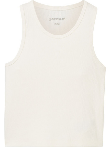 TOM TAILOR 1040428-12906 ΠΑΙΔΙΚΟ ΦΑΝΕΛΑΚΙ Cropped top tank με οργανικό βαμβάκι ΚΟΡΙΤΣΙ ΕΚΡΟΥ
