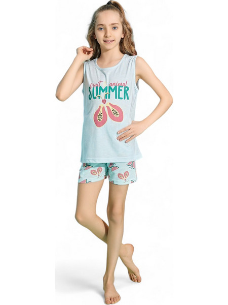 Πιτζάμα παιδική με σορτσάκι PijaMood Summer Blue PJMD2012-Γαλάζιο