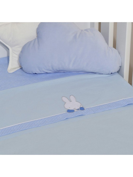 Miffy Des 69 Σετ Βρεφικά Σεντόνια Λίκνου Βαμβακερά 80x110 Ciel
