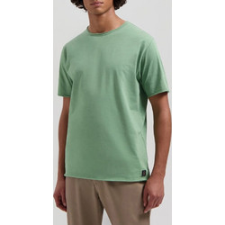 DSTREZZED T-SHIRT ΚΟΝΤΟΜΑΝΙΚΟ ΠΡΑΣΙΝΟ ΜΕ ΛΑΙΜΟΚΟΨΗ ΚΑΙ ΚΕΝΤΗΜΕΝΟ LOGO PATCH ΣΤΟ ΤΕΛΕΙΩΜΑ ΚΑΝΟΝΙΚΗ ΓΡΑΜΜΗ