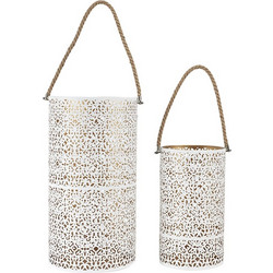 Σετ Διακοσμητικά Φανάρια Home Deco Factory με χερούλι και διαστάσεις 20x39cm και 15x27cm - 2 τεμάχια HD0037