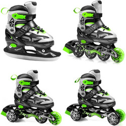 Spokey Quattro Inline Αυξομειούμενα Rollers Παιδικά Μαύρα Πράσινα