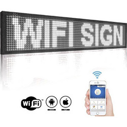 Πινακίδα WIFI LED αδιάβροχη μονής όψης λευκό χρώμα 133 x 20 cm