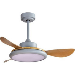 Eurolamp 300-25038 Ανεμιστήρας Οροφής 107cm 35W με Τηλεχειριστήριο Καφέ Γκρι