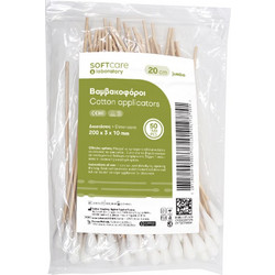 Βαμβακοφόροι Soft Care ξύλινο στέλεχος 20 cm - Jumbo