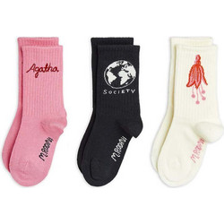 Mini Rodini Agatha 3-pack socks (2476011500 TYPE) Multicolor Κορίτσι Collection FW24-25