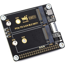 Waveshare PCIe To 2-ch M.2 Adapter for Raspberry Pi 5