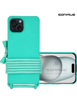 Sonique Silicone CarryHang Back Cover Light Blue (iPhone 15)