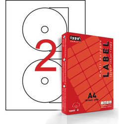 Αυτοκόλλητες ετικέτες ΛΕΥΚΕΣ TYPOTRUST LABELS Α4 ΓΙΑ CD ΔΙΣΚΟΥΣ (CD-117mm) 100Φ. (inkjet-laser-φωτοτυπικό)