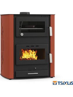 Thermogatz GSW 35 Oven Ατσάλινη Ξυλόσομπα Καλοριφέρ με Φούρνο 35kW