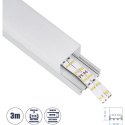 SURFACEPENDANT-PROFILE 70864-3M Προφίλ Αλουμινίου - Βάση & Ψύκτρα Ταινίας LED με Λευκό Γαλακτερό Κάλυμμα - Επιφανειακή & Κρεμαστή Χρήση - Πατητό Κάλυμμα - Ασημί - 3 Μέτρα - Μ300 x Π4.5 x Υ4.2cm
