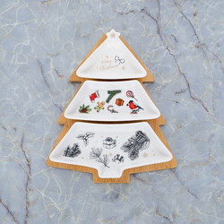 ΠΙΑΤΕΛΑ XMAS TREE ΜΕ ΒΑΣΗ BAMBOO 24,7x20,7x3,5cm