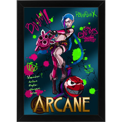 Ξύλινο κάδρο με θέμα Arcane Jinx League of Legends