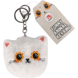 Keyring White Cat