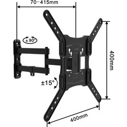 Kal Electronics TVY-1107A Βάση Τηλεόρασης Τοίχου Περιστρεφόμενη με Βραχίονα 17"-55"