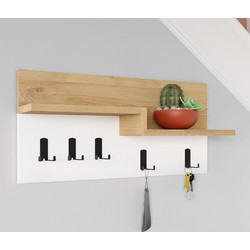 Κρεμάστρα τοίχου Harmon Megapap χρώμα sapphire oak - λευκό 65x15x31εκ