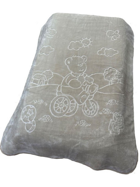Dimcol Bicycle Bear 19 Κουβέρτα Κούνιας Βελουτέ 110x140 Μπεζ