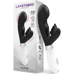LateToBed Sliper Δονητής Rabbit Μαύρος