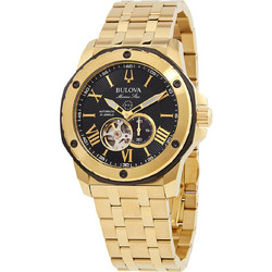 Bulova Marine Star Ανδρικό Ρολόι Αυτόματο με Χρυσό Μεταλλικό Μπρασελέ 98A273