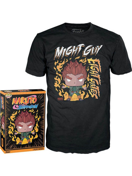Funko Pop! TEE Naruti Shippiden - Naruto Gates Guy T-Shirt - Μαύρο
