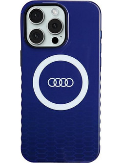 Audi IML Big Logo MagSafe case for iPhone 15 Pro Max - blue