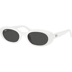 Ray-Ban RB4441D 677287 Γυναικεία Γυαλιά Ηλίου Οβάλ Κοκάλινα Λευκά με Μαύρο Φακό