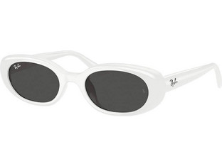 Ray-Ban RB4441D 677287 Γυναικεία Γυαλιά Ηλίου Οβάλ Κοκάλινα Λευκά με Μαύρο Φακό