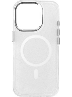 Glitter Case MagSafe for iPhone 16 Pro Max - white with glitter
