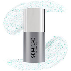 Semilac No Wipe T18 Sparkling Blue Top Coat Ημιμόνιμο Βερνίκι Νυχιών 7ml