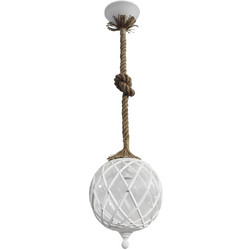 Heronia Lighting Κρεμαστό Φωτιστικό Οροφής με Σχοινί Μονόφωτο Λευκό LP-530K 1L Λευκό 31-0520