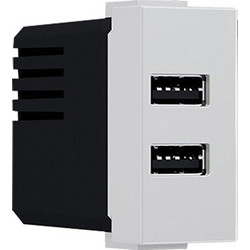 Modys Πρίζα Τροφοδοσίας USB 1 Στ. 2xUSB Ιβουάρ 5VDC 2X1.2A IP20