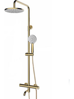 Carla 690650CBG Στήλη Ντουζ Ρυθμιζόμενου Ύψους 94-129εκ. Brushed Gold
