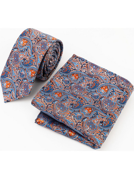 Fragosto Γραβάτα με Μαντήλι Tie - FRT003 024 001 Blue