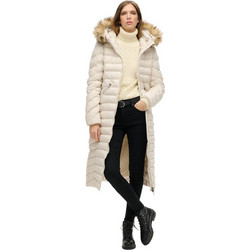 Superdry Γυναικείο Μπουφάν Χειμωνιάτικο Puffer Μακρύ Nude W5011790A