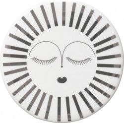 Σουβέρ Sleepy RD0051259 Φ10cm White-Silver Raeder Πορσελάνη