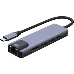 Αντάπτορας 5in1 RJ45 USB3.0x2 PD 4K 60HZ HDTV