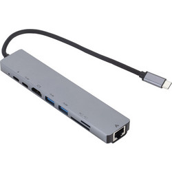 Μετατροπέας 8in1 USB C hubRJ45 HDMI USBx2 SD TF PDx2