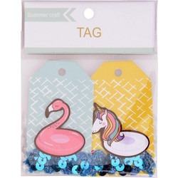 Ετικέτες δώρου unicorn-flamingo 7,4x4,5x0,1εκ