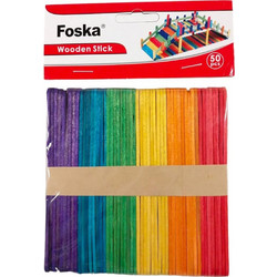 Γλωσσοπίεστρα Foska Χρωματιστά 114x10x2mm 50Τεμ. GY2010