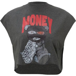 Ghetto Bear Money Mask Crop Top For Women's
