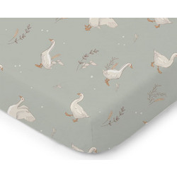 Colorstories Happy Goose Βρεφικό Σεντόνι Κούνιας με Λάστιχο 60x120 Olive