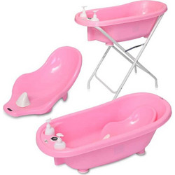 Lorelli Bertoni Μπανάκι Μωρού Pink 88cm με Θερμόμετρο & Γλύστρα