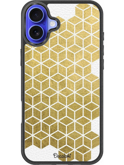 Gold Cubes Θήκη Κινητού Σχέδιο 50038 - iPhone, iPhone 16 Plus, Premium Leather Feel Case