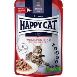 Happy Cat Adult Sterilised Grain Free with Beef in Gravy 85gr