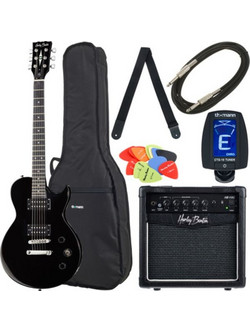 Harley Benton SC-200 BK Student Series Bundle Ηλεκτρική Κιθάρα Single Cut με HH Μαγνήτες και Ταστιέρα Maple