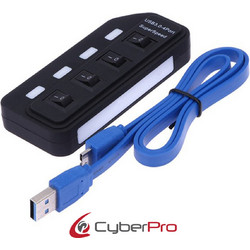 CyberPro CP-4PHUB USB Hub 3.0 USB-A με 4 Θύρες USB-A