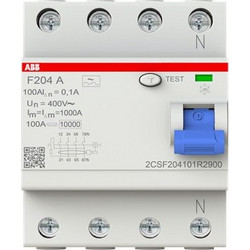 Ρελέ Διαρροής F204A-100/0.1 Γκρι 100A Τύπος A Τριφασικό 100mA F200 47550 ABB 47550