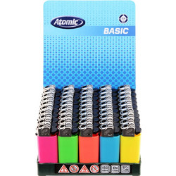 Atomic Πέτρας Mini Neon Αναπτήρας Συσκευασία 50 Τεμαχίων